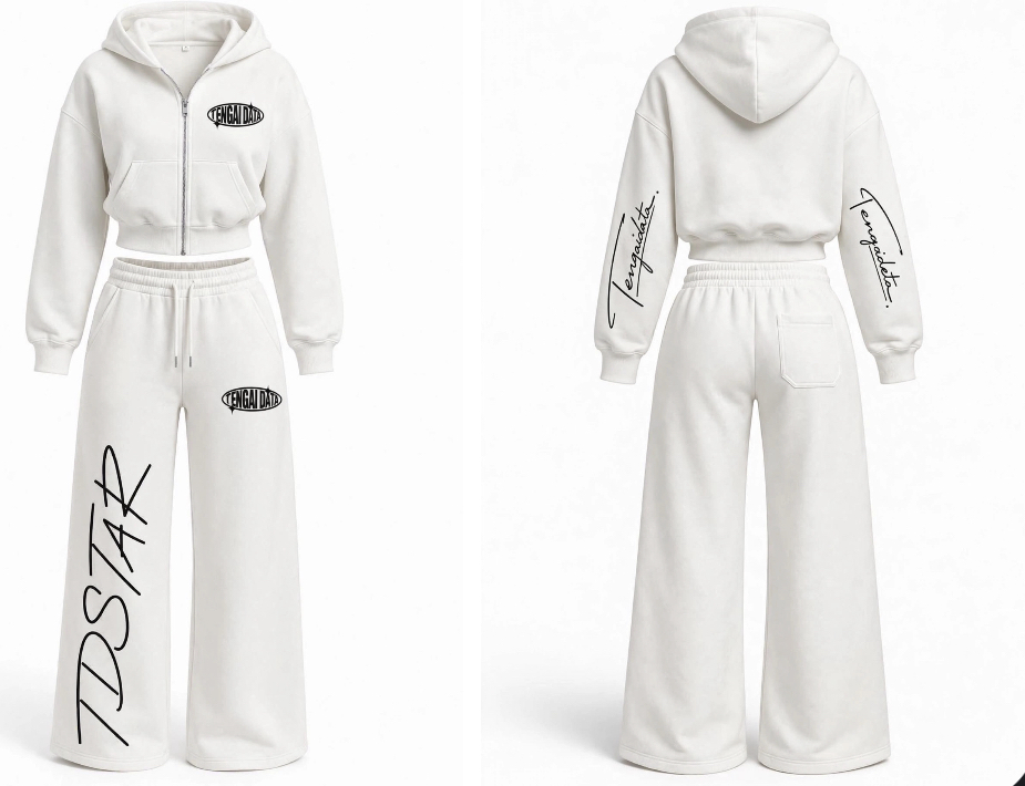 Female Cotton Tracksuit — White